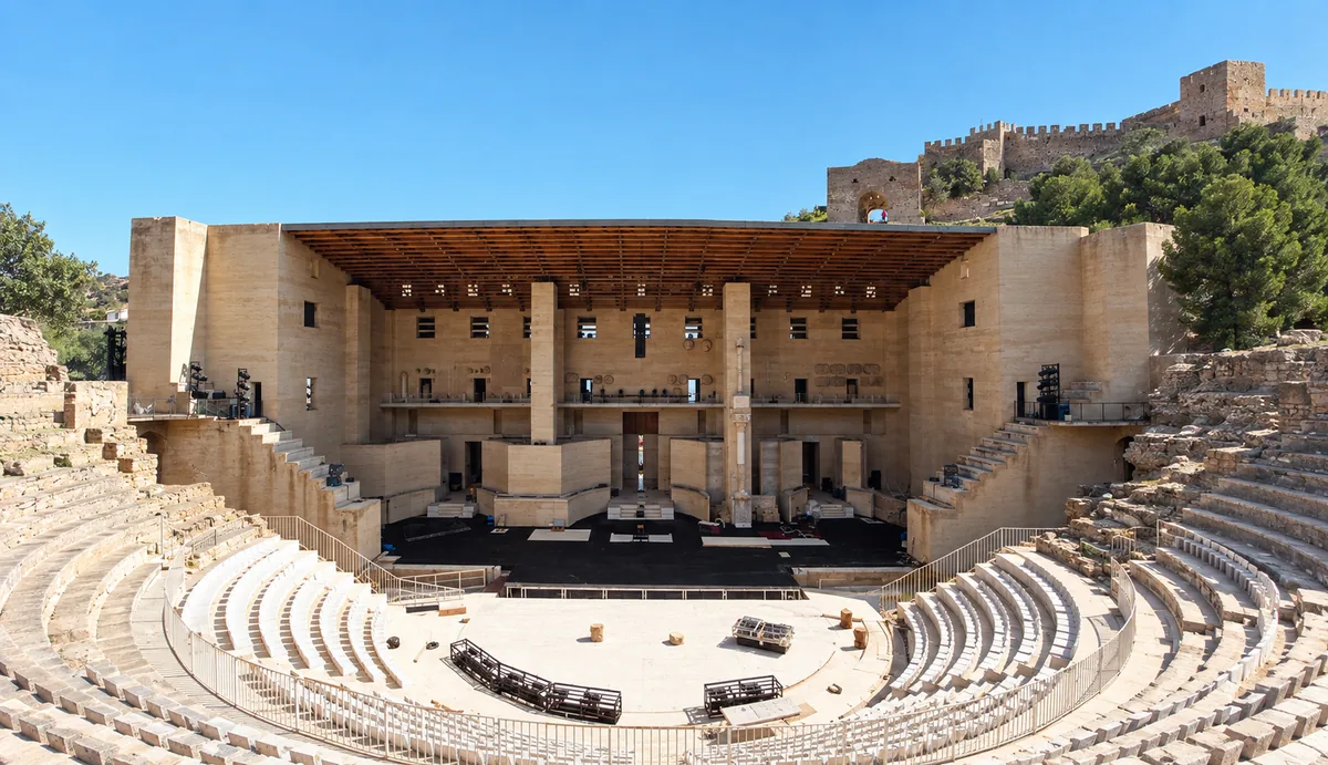 Vista ilustrativa del Teatro Romano de Sagunto en la adaptación aportada