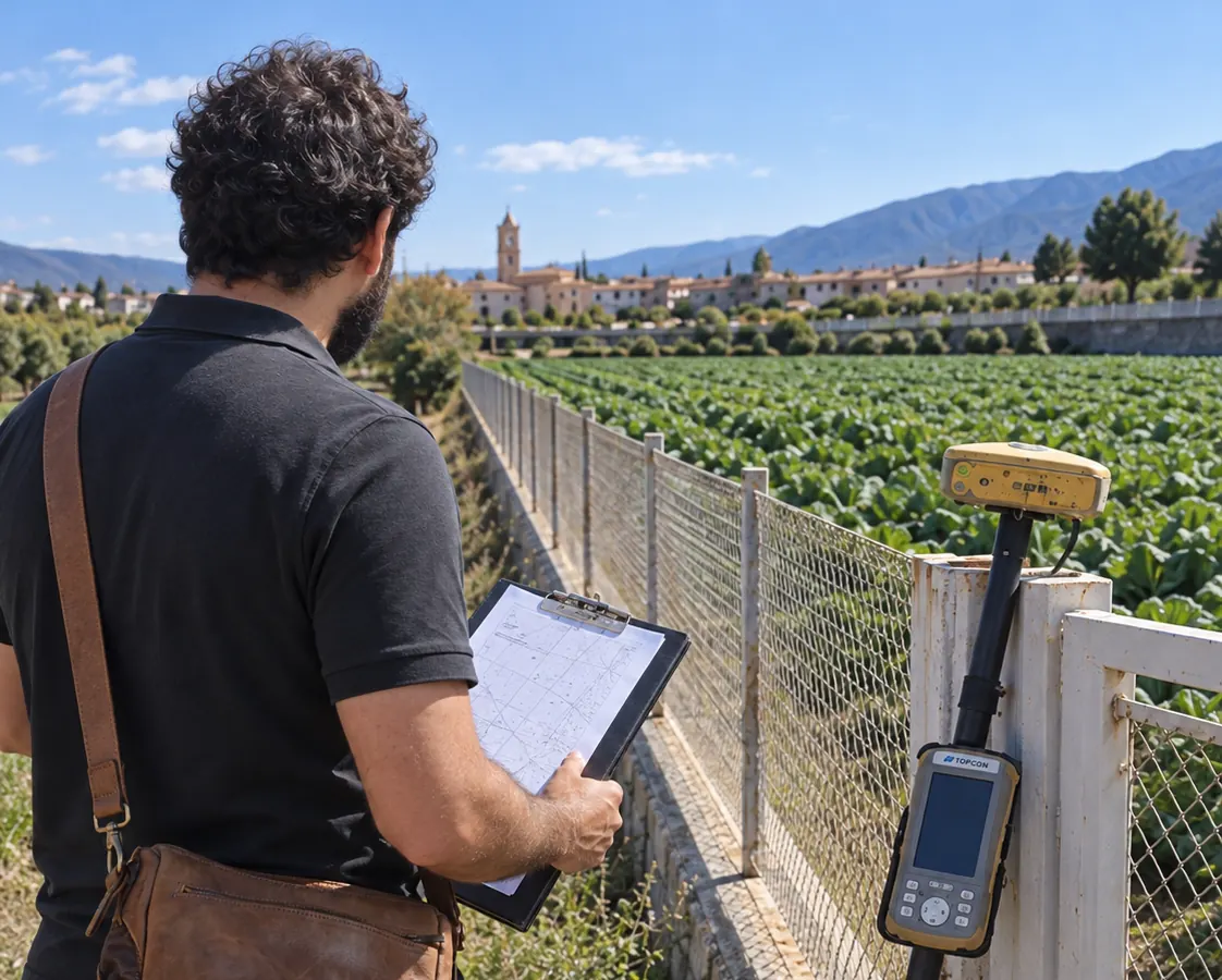 Inspección topográfica de una finca para su análisis y valoración técnica